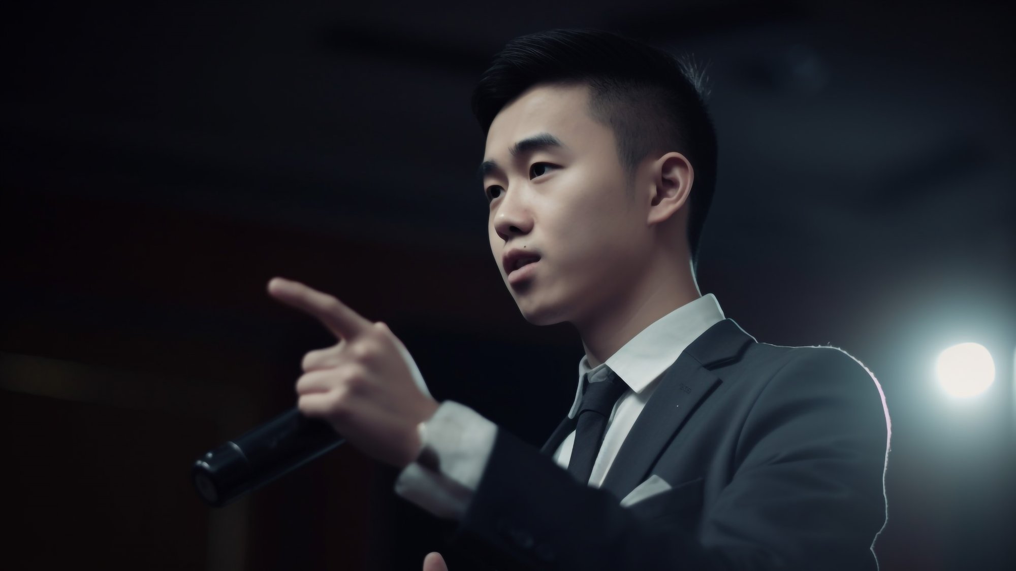 man-suit-tie-points-right-while-speaking-into-microphone-2